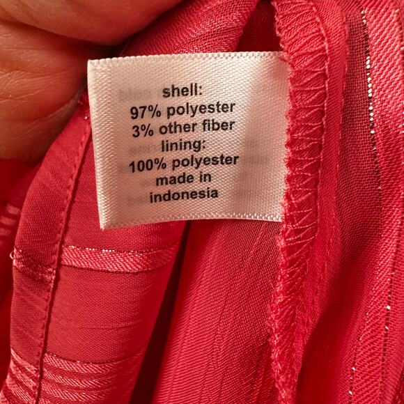 Lane Bryant Blouse Top Long Sleeve Sheer Metallic Thread Relaxed Raspberry 16 - Picture 13 of 15